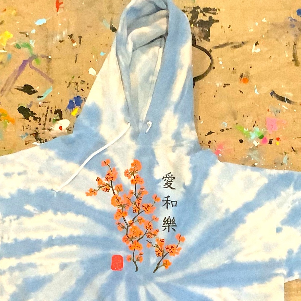 Tye dye blue hoodie